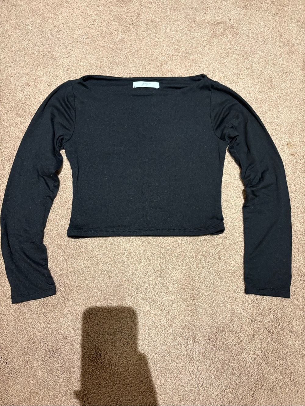 Gaze Black Long-Sleeve Cropped Top size xs
